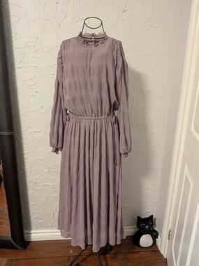 Women's Lavender Long Sleeve Maxi Dress